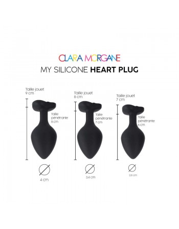sexy My Silicone Heart Plug - Noir